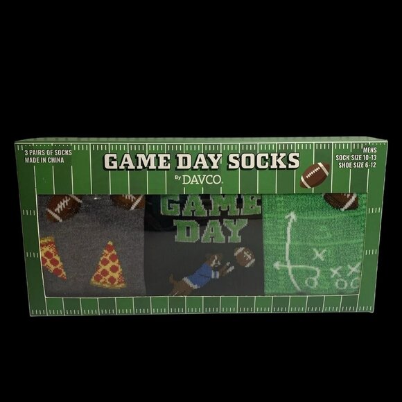 Men's Game Day Football Crew Socks Gift Set - Size 6-12 - New in Box - Picture 2 of 8